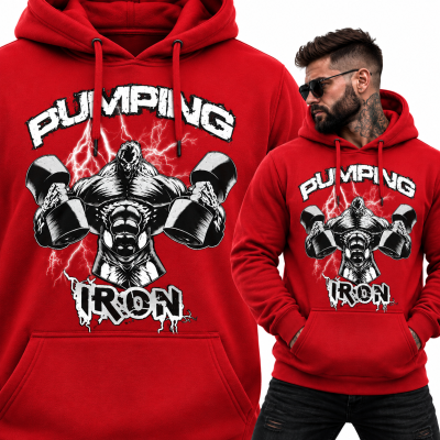 BLUZA Z KAPTUREM NA SIŁOWNIĘ PUMPING IRON